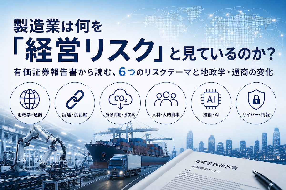 製造業は何を「経営リスク」と見ているのか？有価証券報告書から読む、6つのリスクテーマと地政学・通商の変化